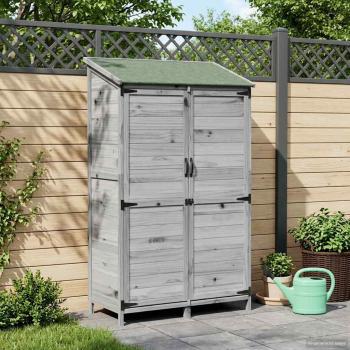 Gartenschuppen Grau 106 x 56 x 176,5 cm Massivholz aus Fichte