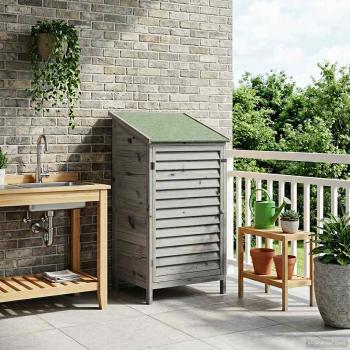 ARDEBO.de - Gartenschuppen Grau 59 x 56 x 113,5 cm Massivholz aus Fichte