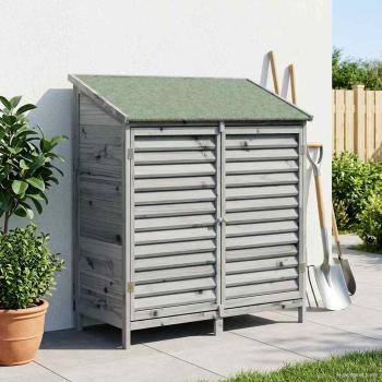 Gartenschuppen Grau 106 x 56 x 113,5 cm Massivholz aus Fichte