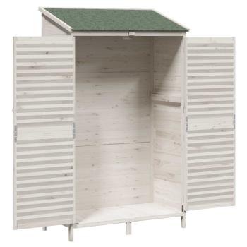 Gartenschuppen Weiß 106 x 56 x 176,5 cm Massivholz aus Fichte