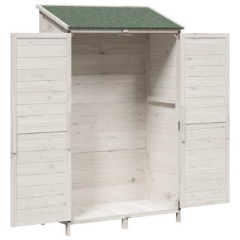 Gartenschuppen Weiß 106 x 56 x 176,5 cm Massivholz aus Fichte