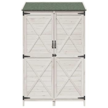 Gartenschuppen Weiß 106 x 56 x 176,5 cm Massivholz aus Fichte