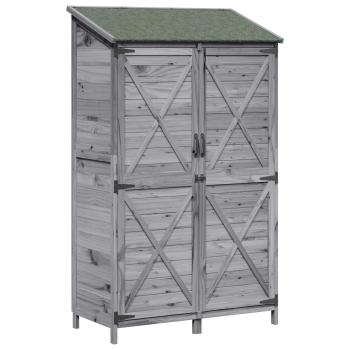 Gartenschuppen Grau 106 x 56 x 176,5 cm Massivholz aus Fichte