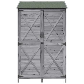 Gartenschuppen Grau 106 x 56 x 176,5 cm Massivholz aus Fichte