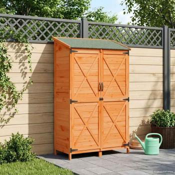 ARDEBO.de - Gartenschuppen Braun 106 x 56 x 176,5 cm Massivholz aus Fichte