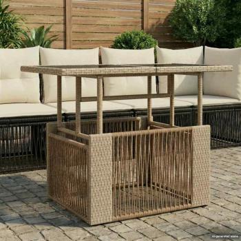 ARDEBO.de - Garten Lifting Up Tisch Beige 100 x 55 x 37 cm
