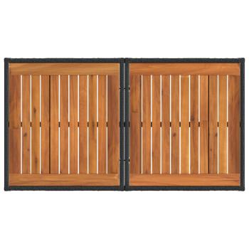 Garten Lifting Up Tisch Schwarz und Natur 100 x 55 x 37 cm