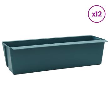 Blumenboxen für Euro-Paletten 12 Stk. Grün 36 x 13,5 x 9,5 cm