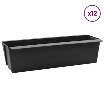 Blumenboxen für Euro-Paletten 12 stk. Schwarz Polypropylen