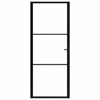 Innentür ESG Glas und Aluminium 93x201,5 cm Schwarz