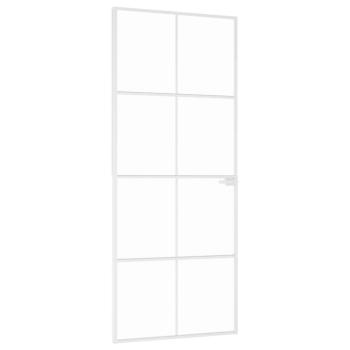 Innentür Weiß 83x201,5 cm Hartglas & Aluminium Schlank