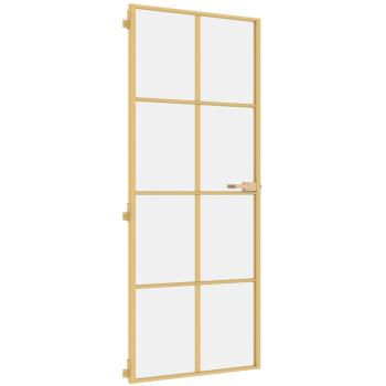 Innentür Schlank Golden 83x201,5 cm Hartglas und Aluminium