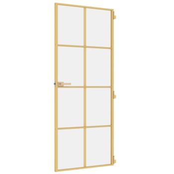 Innentür Schlank Golden 83x201,5 cm Hartglas und Aluminium