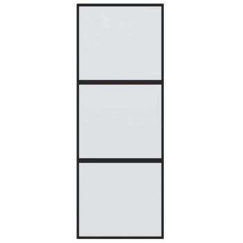 Schiebetür Schwarz 76x205 cm Hartglas und Aluminium