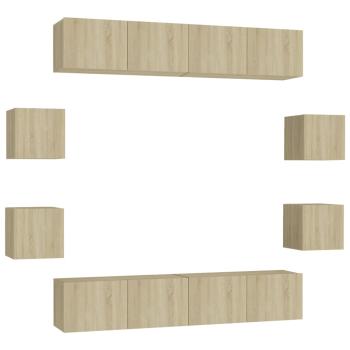 8-tlg. TV-Schrank-Set Sonoma-Eiche Holzwerkstoff