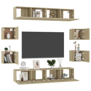 8-tlg. TV-Schrank-Set Sonoma-Eiche Holzwerkstoff