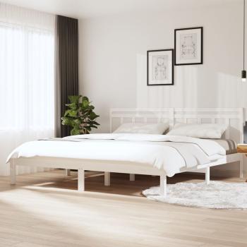 ARDEBO.de - Bedframe massief grenenhout wit 160x200 cm