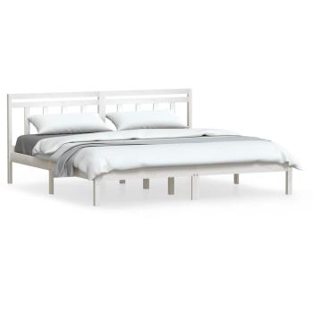 Bedframe massief grenenhout wit 160x200 cm