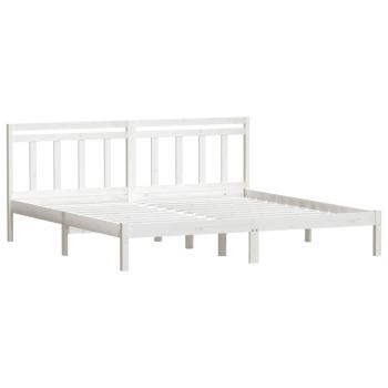 Bedframe massief grenenhout wit 160x200 cm