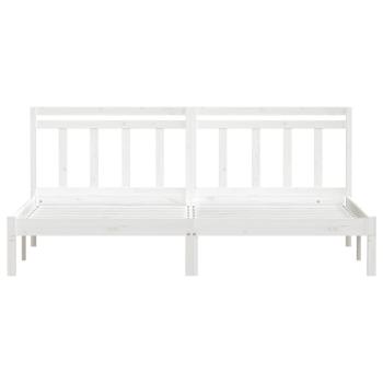 Bedframe massief grenenhout wit 160x200 cm