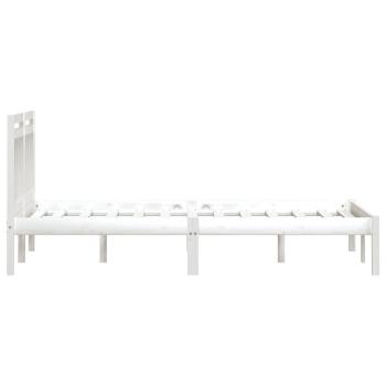 Bedframe massief grenenhout wit 160x200 cm