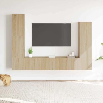 ARDEBO.de - 4-tlg. TV-Schrank-Set Sonoma-Eiche Holzwerkstoff