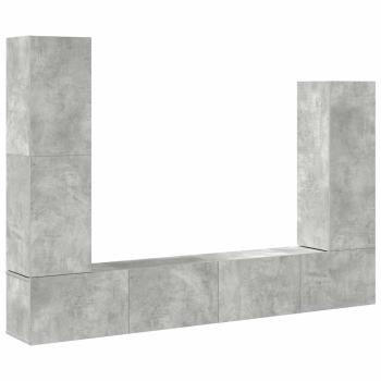 4-tlg. TV-Schrank-Set Betongrau Holzwerkstoff