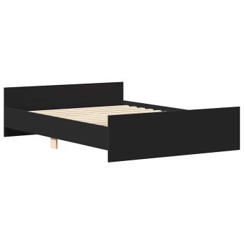 Bettgestell mit Kopf- und Fußteil Schwarz 150x200 cm