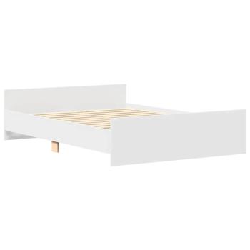 Bettgestell mit Kopf- und Fußteil Weiß 140x190 cm
