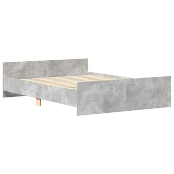 Bettgestell mit Kopf- und Fußteil Betongrau 140x190 cm