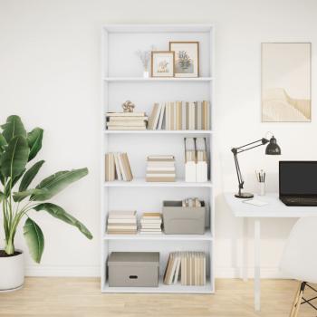 ARDEBO.de - Bücherregal Weiß 80x30x189 cm Holzwerkstoff