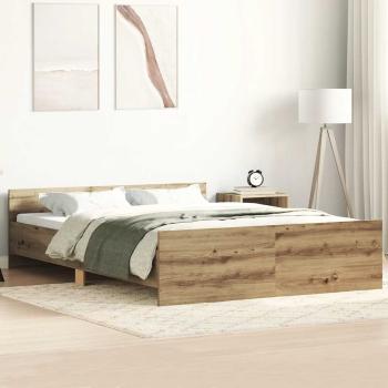 ARDEBO.de - Bettgestell ohne Matratze Artisan-Eiche 140x200cm Holzwerkstoff