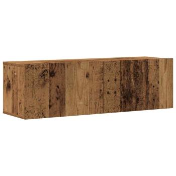 6-tlg. TV-Schrank-Set Wandmontage Altholz-Optik Holzwerkstoff