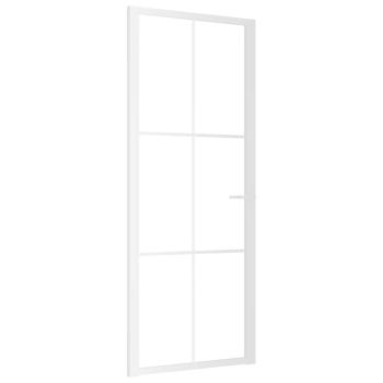 Innentür 83x201,5 cm Weiß ESG-Glas und Aluminium