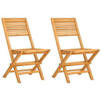 Klappstühle, 2 Stück, 47 x 62 x 90 cm, Massivholz Teak