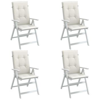 ARDEBO.de - Hochlehner-Auflagen 4 Stk. Melange Creme 120x50x4 cm Stoff