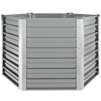 Garten-Hochbeet Verzinkter Stahl 129x129x77 cm Grau