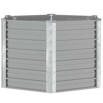 Garten-Hochbeet Verzinkter Stahl 129x129x77 cm Grau