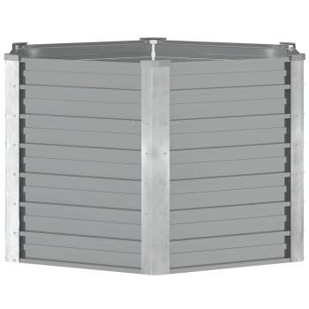 Garten-Hochbeet Verzinkter Stahl 129x129x77 cm Grau