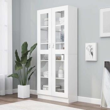 ARDEBO.de - Vitrinenschrank Weiß 82,5x30,5x185 cm Holzwerkstoff