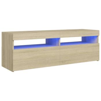 ARDEBO.de - TV-Schrank mit LED-Leuchten Sonoma-Eiche 120x35x40 cm