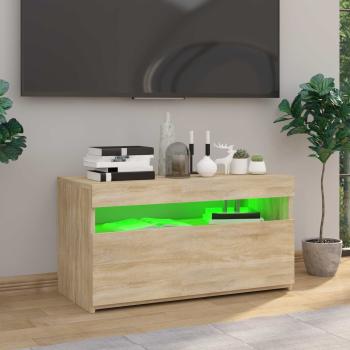 TV-Schrank mit LED-Leuchten Sonoma-Eiche 75x35x40 cm