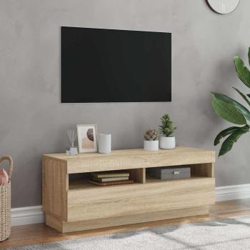 ARDEBO.de - TV-Schrank mit LED-Leuchten Sonoma-Eiche 100x35x40 cm