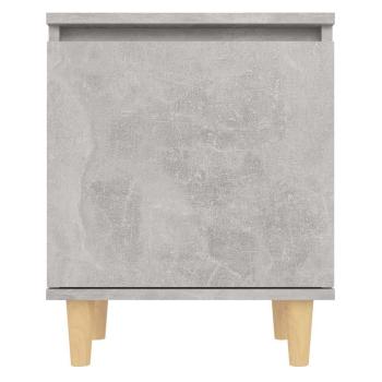 Nachttische mit Massivholz-Beinen 2 Stk. Betongrau 40x30x50cm