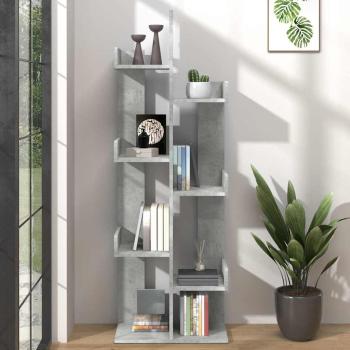 ARDEBO.de - B?cherregal Betongrau 48x25,5x140 cm Holzwerkstoff