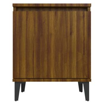 Nachttisch mit Metallbeinen Braun Eichen-Optik 40x30x50 cm
