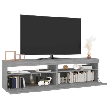 TV-Schrank mit LED-Leuchten 2 Stück Grau Sonoma 75x35x40 cm