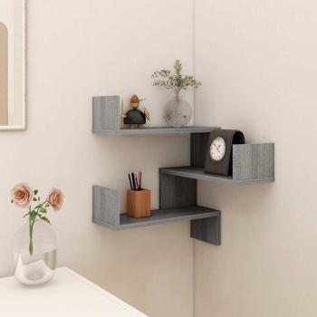 ARDEBO.de - Wand-Eckregal Grau Sonoma 40x40x50 cm Holzwerkstoff