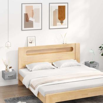 ARDEBO.de - Wand-Nachttische 2 Stk. Grau Sonoma 35x35x20 cm