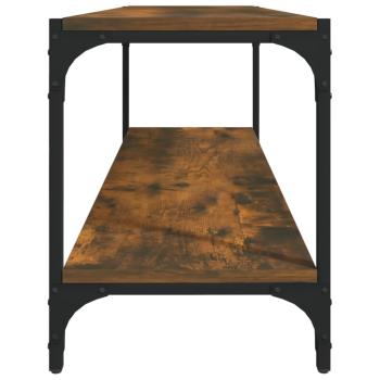 TV-Schrank Räuchereiche 100x33x41 cm Holzwerkstoff und Stahl